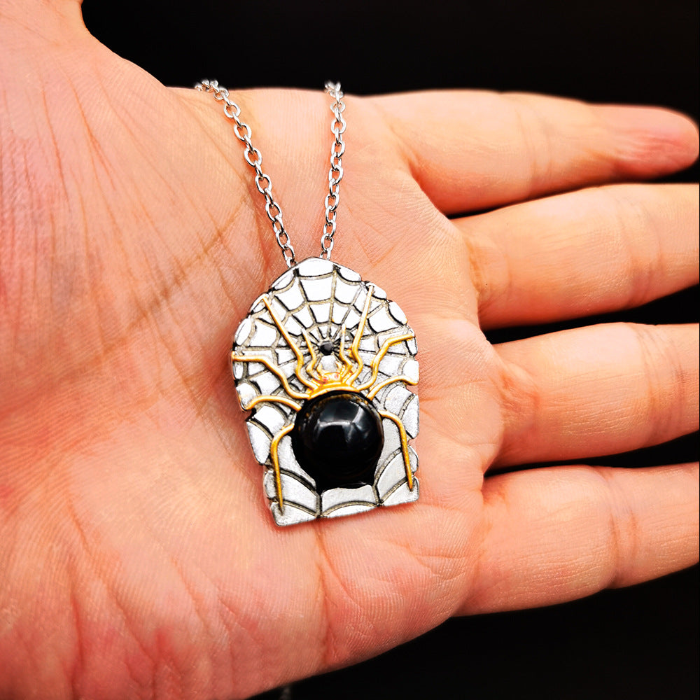 Wholesale Gothic Halloween Spider Alloy Necklace